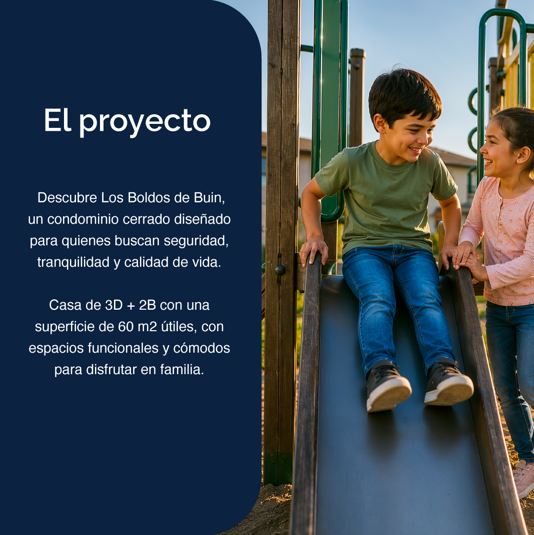 Niños jugando columpio de Condominio Los Boldos de Buin
